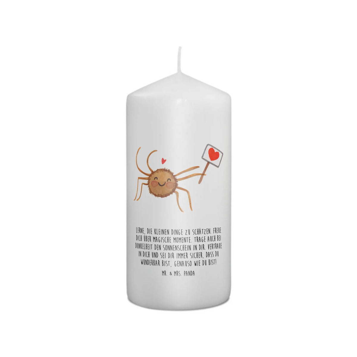 Kerze Spinne Agathe Motivation Stumpenkerze, Kerze, Erinnerungslicht, Blockkerze, Wachskerze, Erinnerungskerze, Bedruckte Kerze, Zylinderkerze, Spinne, Agathe, Spinne Agathe, Videos, Merchandise, Vertrauen, Dankeschön, Motivation, Liebe, Glück