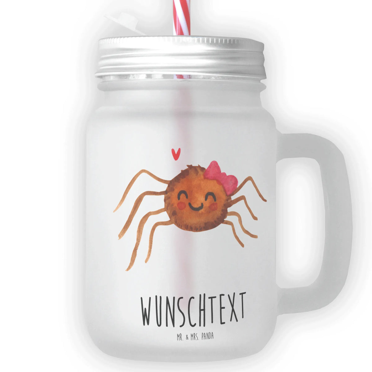 Personalised mason jar drinking glass Spider Agathe Joy