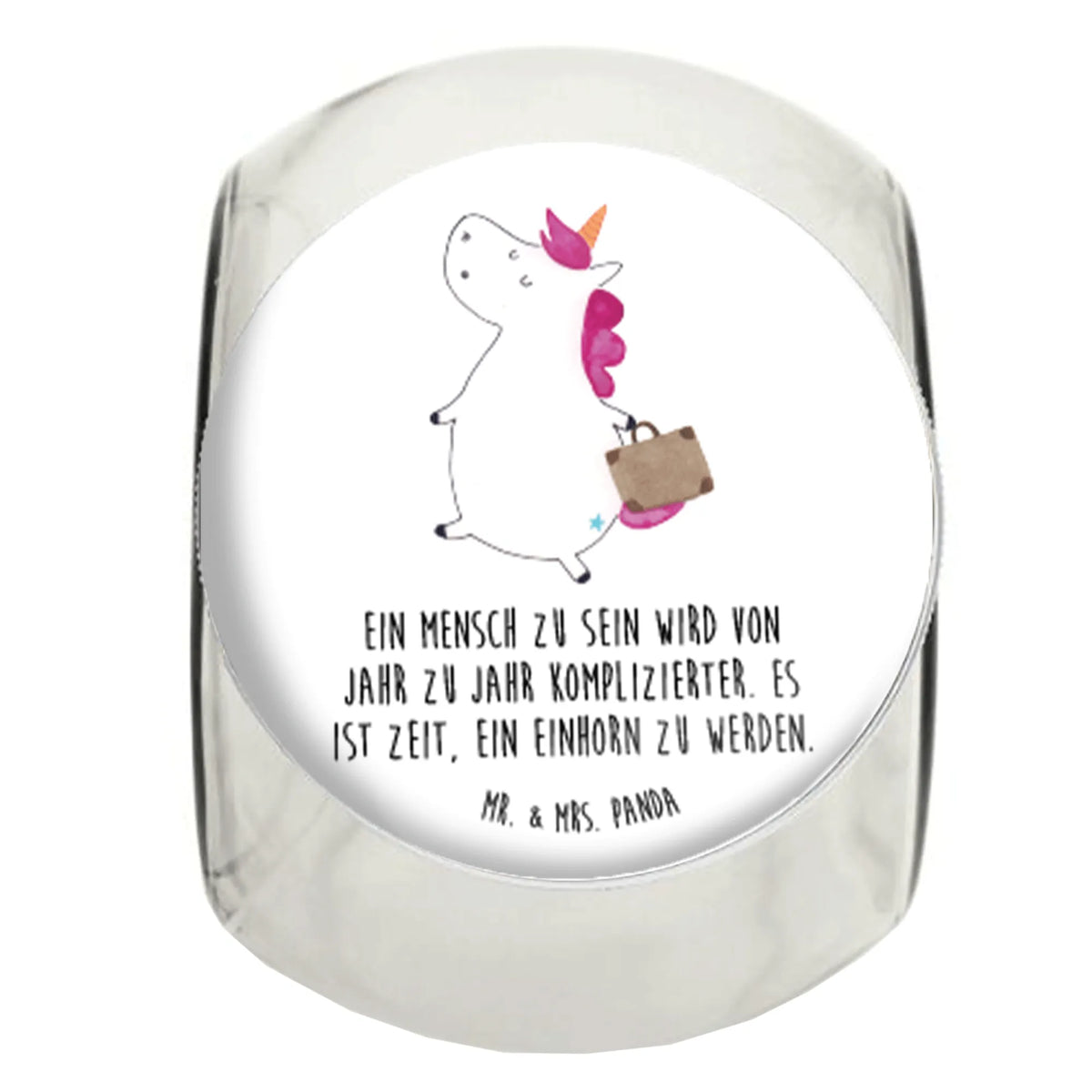 Candy Jar unicorn Suitcase Naschdose, küchenglas, lebensmittelbehälter glas, mehrzweckglas, Vorratsglas, Bonbonbehälter, Süßigkeitenglas, Lebensmittelbehälter, Aufbewahrungsdose, schraubglas, Bonbonglas, Vorratsbehälter, Süßigkeiten Glas, Müsli Glas, Vorratsdose, aufbewahrungsglas, Frischhaltedose, keksdose glas, Vorratsdose Glas, Teedose, Glasdose, Kaffeedose, keksglas, Bonboniere, gewürzglas, Candyglas, Naschglas, glasbehälter, Dekoglas, Einhorn, Einhörner, Einhorn Deko, Unicorn, Erwachsen, Verreisen, Koffer, Abenteuer, Gepäck, Kind, Albern, Spaß, Reise, Lustig, Witzig