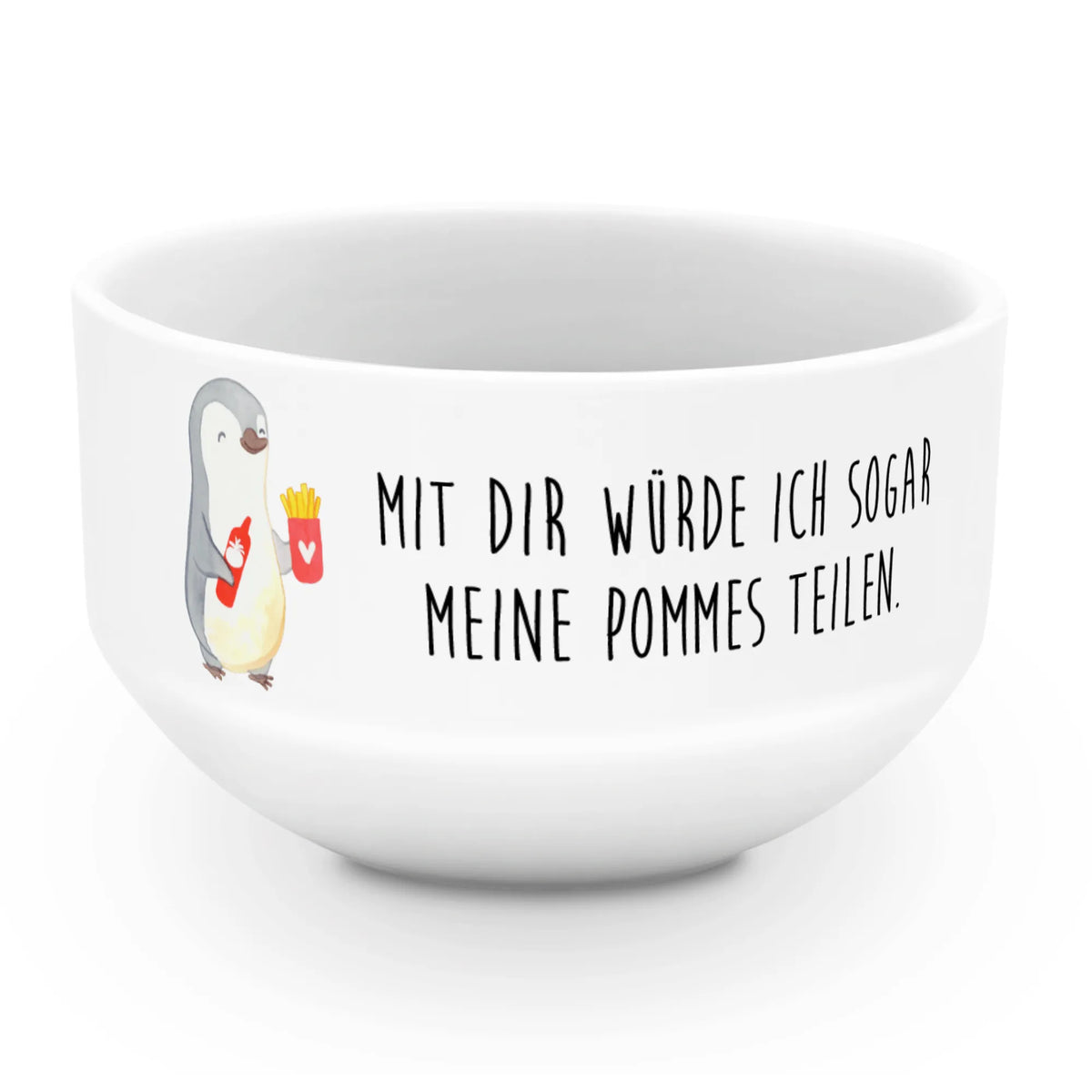miska na musli pingwin frytki Miłość, przyjaciel, przyjaciółka, mąż, żona, wesele, zaręczyny, prośba o rękę, prezent miłosny, rocznica, dzień ślubu