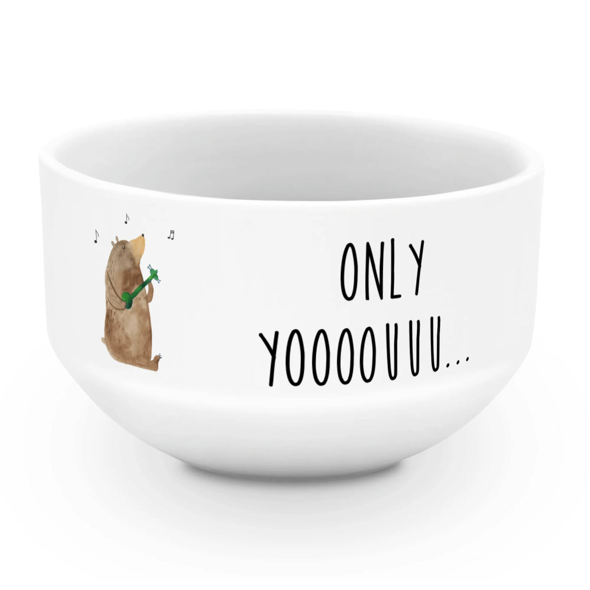 Muesli Bowl bear guitar fruit bowl, cereal dish, salad bowl, bowl, snack bowl, soup bowl, dessert bowl, ceramic bowl, porcelain bowl, breakfast bowl, cereal bowl, bear, teddy, teddy bear, cuddly toy