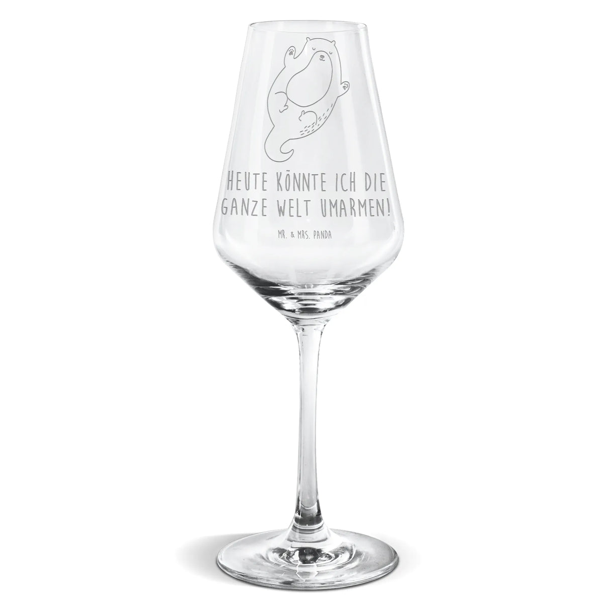 Weißwein Glas Otter Umarmen Mr. & Mrs. Panda Weinglas, Weißweinkelch, Weißwein Glas, Panda Weinglas, Weinglas Für Weißwein, Weinglas, wein glas, Weißwein Kelch, Otter, Fischotter, Seeotter, Otter Seeotter See Otter