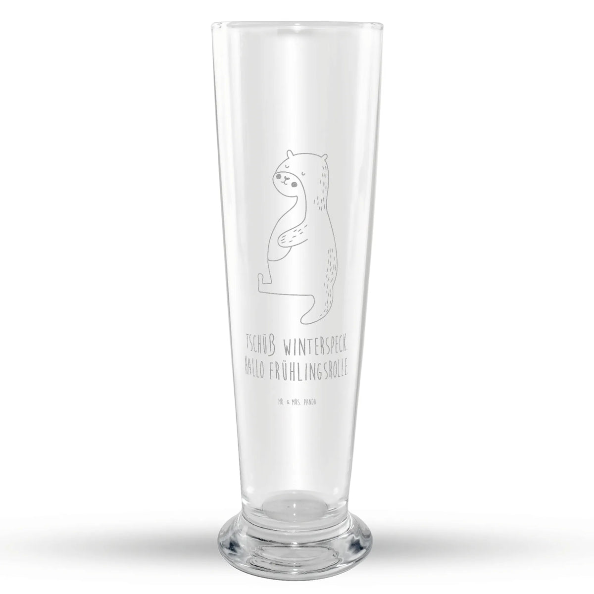 Pszeniczne szkło wydra brzuch Weizenbier Glas, Bier Glas, Weizen Glas, Bierglas, Mr & Mrs Panda Weizenglas, Weißbierglas, Otter, Fischotter, Seeotter, Otter Seeotter See Otter