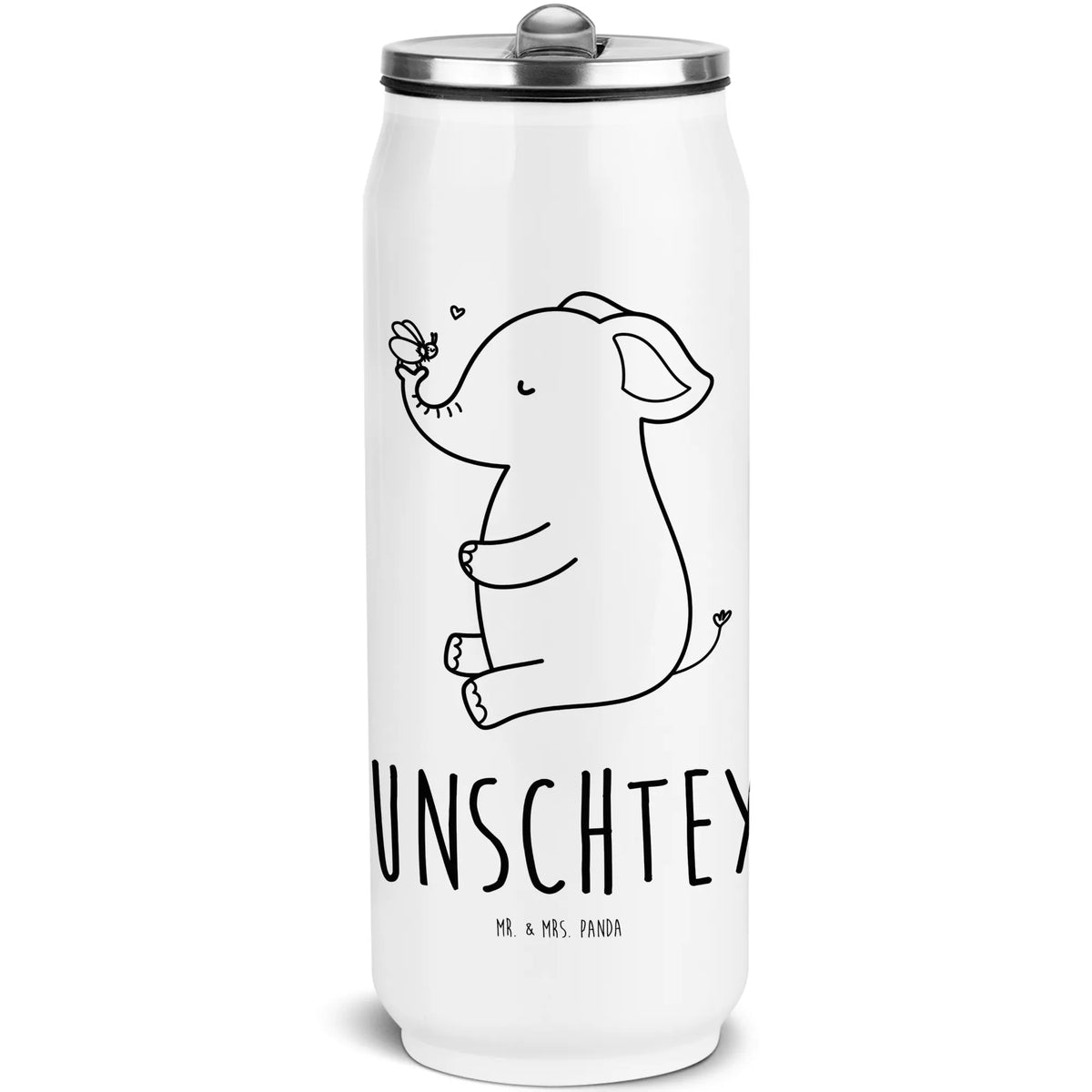 Personalized Beverage Cans Drinking Bottle elephant bee card, gift ideas, gifts, small animals, cute, cute animal motives, hand drawn, funny sayings, good mood, special gifts, animal lover, anniversary, elephant, love saying, love gift, wedding gift, proof of love, marriage proposal
