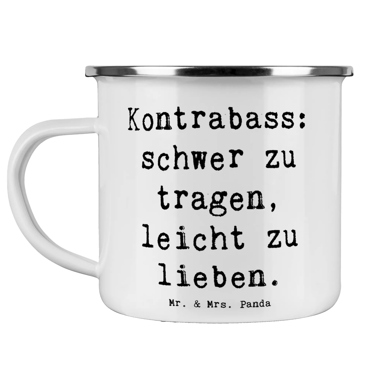 Enamel camping mug Saying Kontrabass: schwer zu tragen, leicht zu lieben. Kaffeepott, Outdoor Tasse, wandertasse, blechbecher, Teetasse, becher emaille, Emaille Becher, emaillebecher, Emailletasse, outdoortasse, metallbecher, Haferl, Campingbecher, Campingtasse, wanderbecher, Teebecher, reisetasse, Outdoor Becher, Reisebecher, Pott, Motivtasse, Blechtasse, Emaille Tasse, Tasse Emaille, Instrumente, Geschenke Musiker, Musikliebhaber