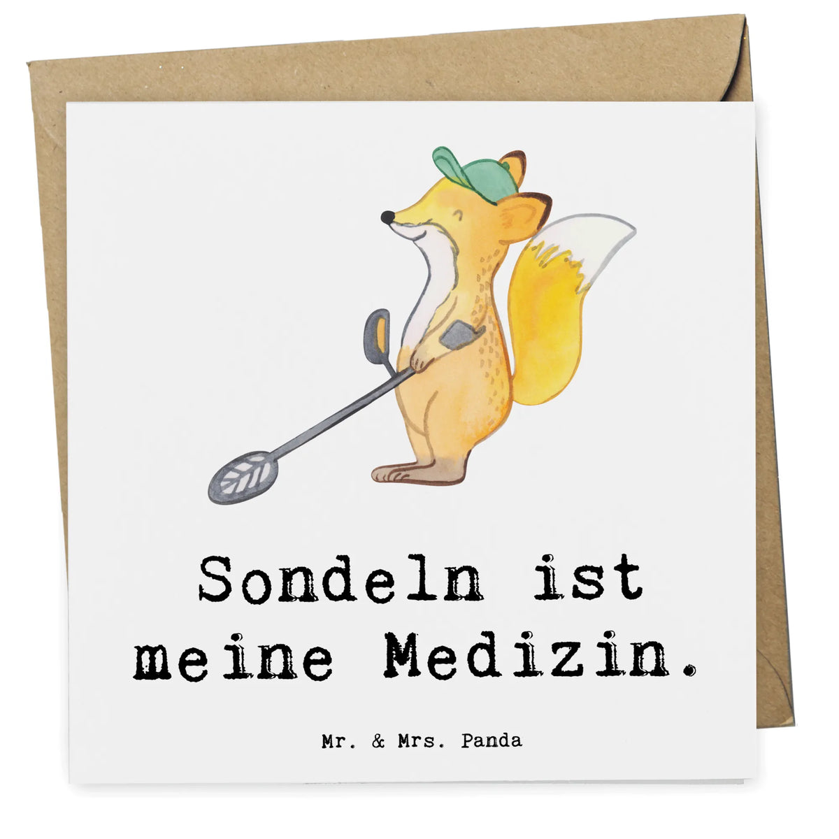 Deluxe Karte Fuchs Metalldetektor Grußkarte, doppelkarte, anlasskarte, faltkarte, Klappkarte, Glückwunschkarte, Sportart, Hobby, Danke, Dankeschön, Geschenk, Auszeichnung, Gewinn, Sportler, Schenken, Sport, Metalldetektor, Münzen Suchen, Sondeln, Schatzsuche, Sondengänger