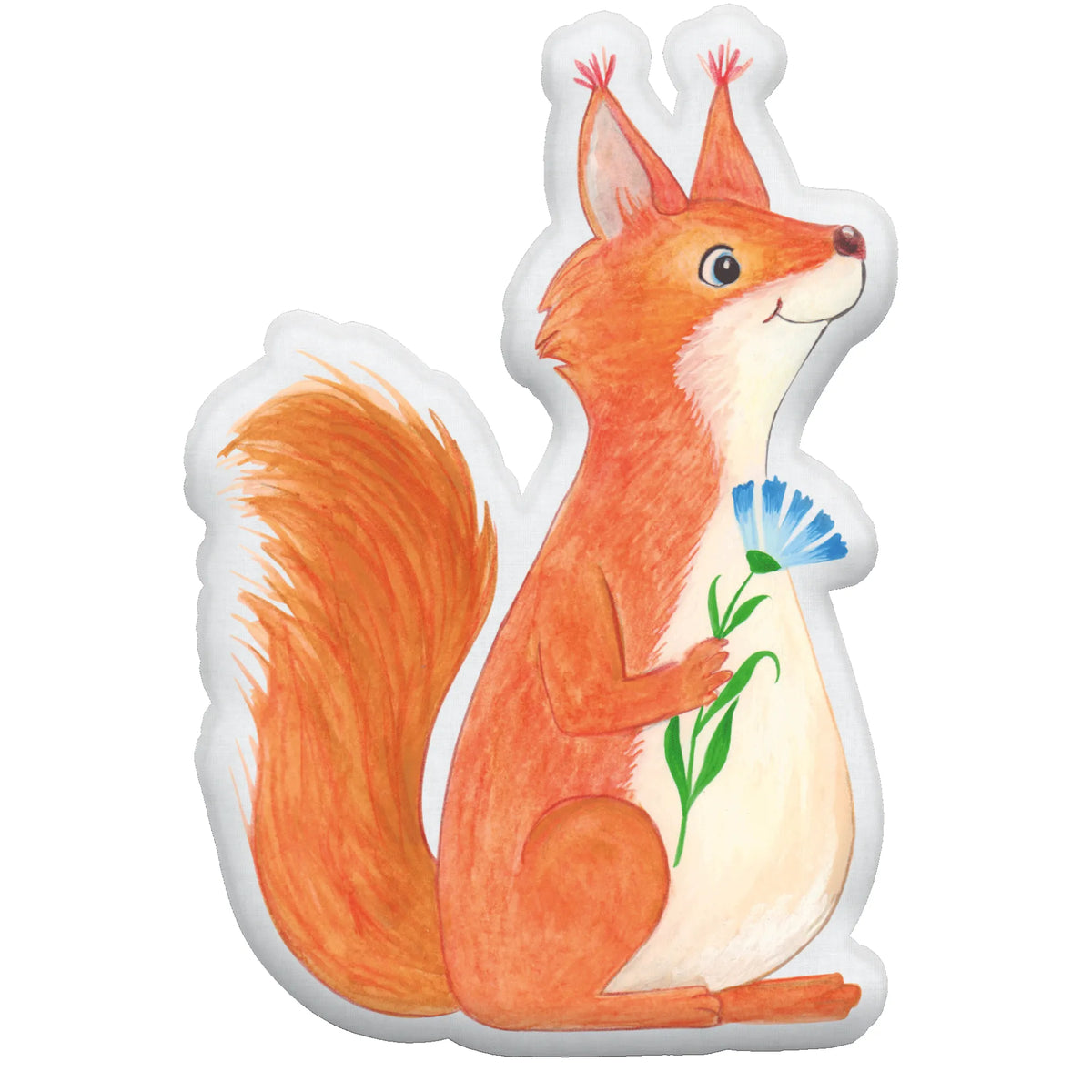 Animal Pillow Squirrel flower small animals, card, gifts, gift ideas, animal lover, special gifts, good mood, funny sayings, hand drawn, cute animal motives, cute, fun, positive saying, saying decoration, motivation pictures, happy saying, motivation sayings, laughter, Squirrel