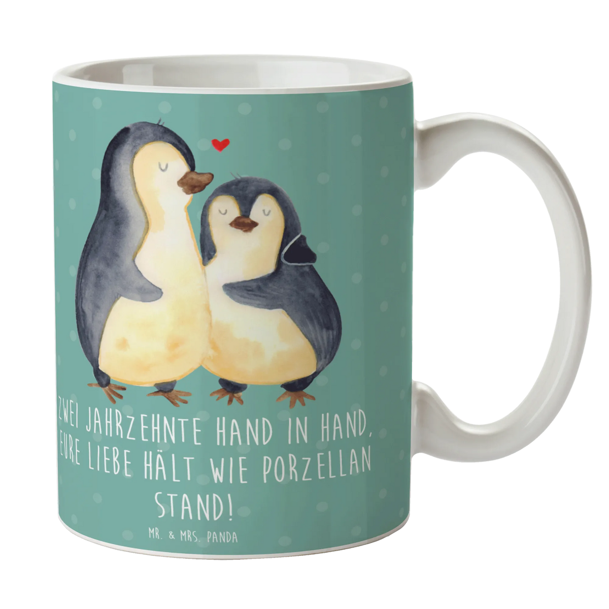 Kubek Zwei Jahrzehnte Hand in Hand, Eure Liebe hält wie Porzellan stand! prezenty weselne dla pary młodej, Wesele, prezent weselny, małżeństwo, przyjęcie weselne, ceremonia, prezent z ceremonii, karta weselna, przyjęcie zaręczynowe, prezent z zaręczyn, pomysły na prezenty weselne