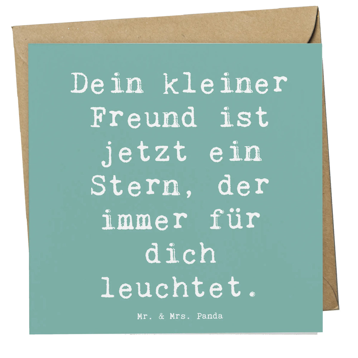 Deluxe Card Saying Dein kleiner Freund ist jetzt ein Stern, der immer für dich leuchtet. Grußkarte, Klappkarte, anlasskarte, Glückwunschkarte, doppelkarte, faltkarte, freude, geschenkideen, sprüche, Lächeln, lebensweisheiten, motivation, alltag verschönern, inspiration, mr and mrs panda, nachhaltige geschenke, spruch kollektion, shopify, Kreativ, schöne sprüche, sprüche sammlung, zitate, glück, wohnaccessoires, Dekoration, liebe, wanddeko, Einzigartig