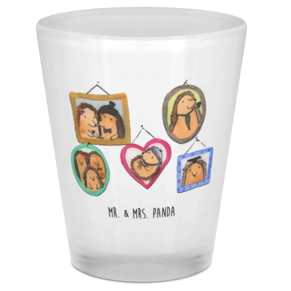 Shot glass Hedgehog family Father's Day, Mother's Day, mum, pictures, hedgehogs, solidarity