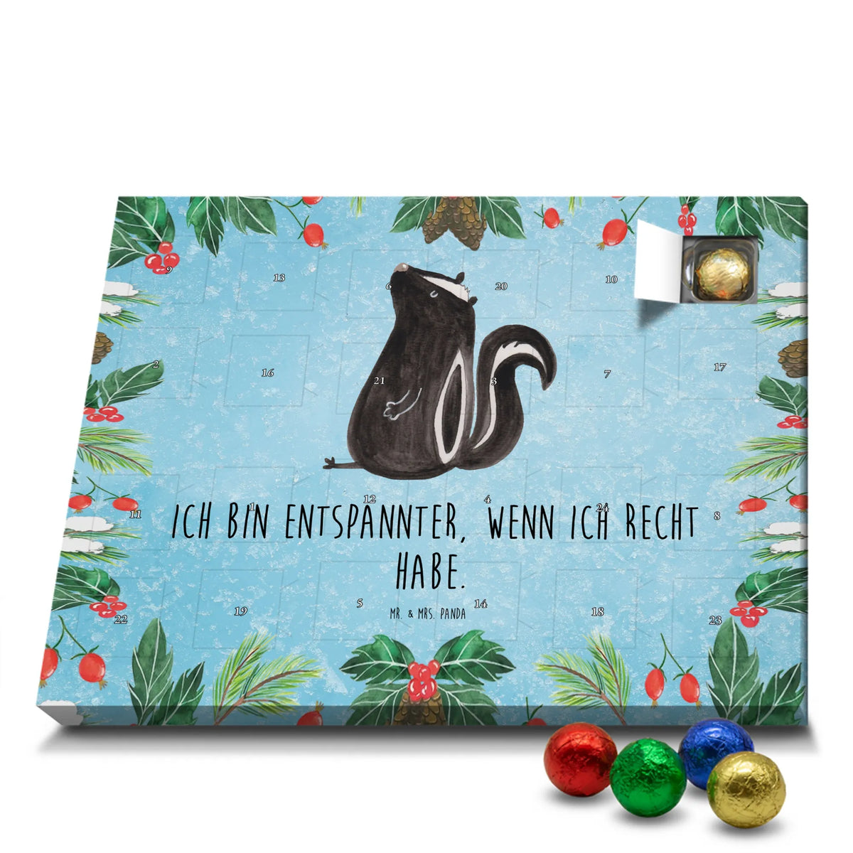 Chocolate advent calendar skunk Sit