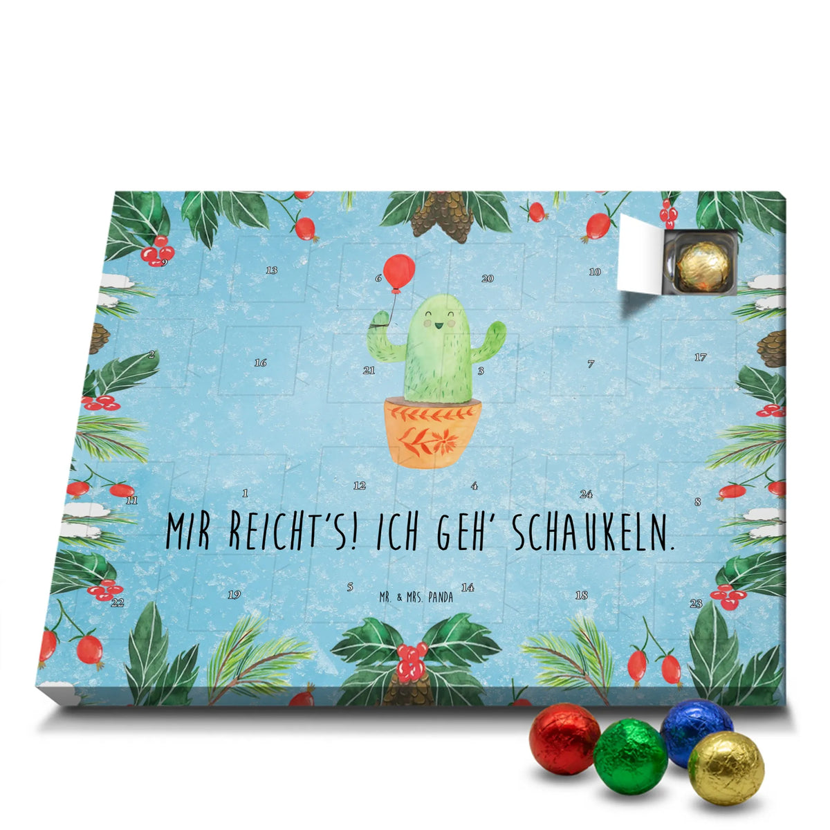 Schoko Adventskalender Kaktus Luftballon