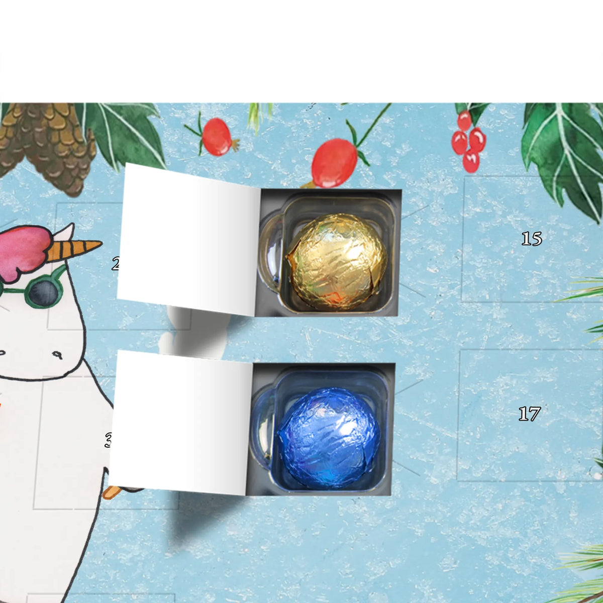 Schoko Adventskalender Einhorn Woodstock