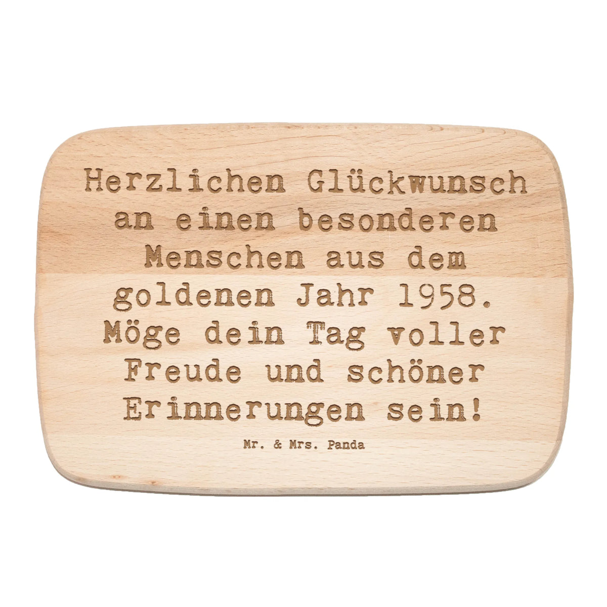 Śniadaniowa deska Przysłowie Herzlichen Glückwunsch an einen besonderen Menschen aus dem goldenen Jahr 1958. Möge dein Tag voller Freude und schöner Erinnerungen sein! Urodziny, prezent urodzinowy, prezent