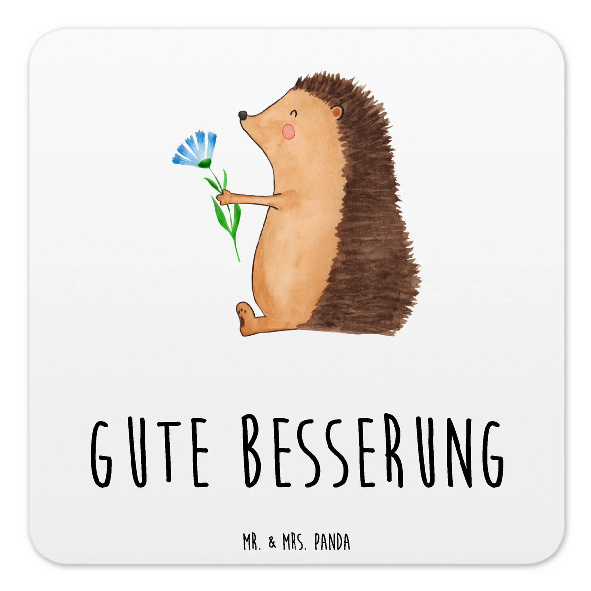 Coaster Set Hedgehog Flower gift ideas, animal lover, special gifts, good mood, funny sayings, hand drawn, gifts, cute animal motives, cute, small animals, card, visit, illness, get well soon, hospital, recovery wishes, sick