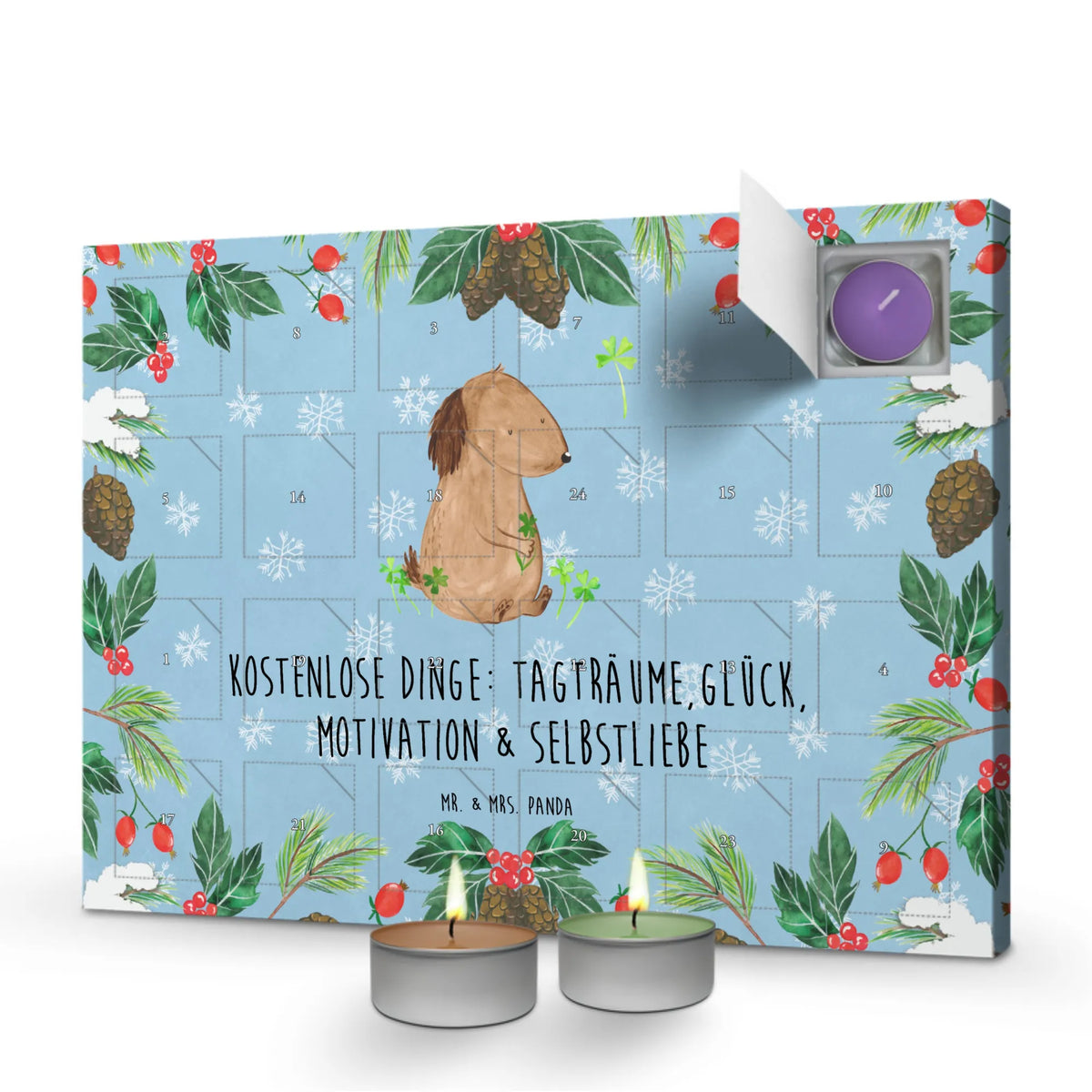 Duftkerzen Adventskalender Hund Kleeblatt