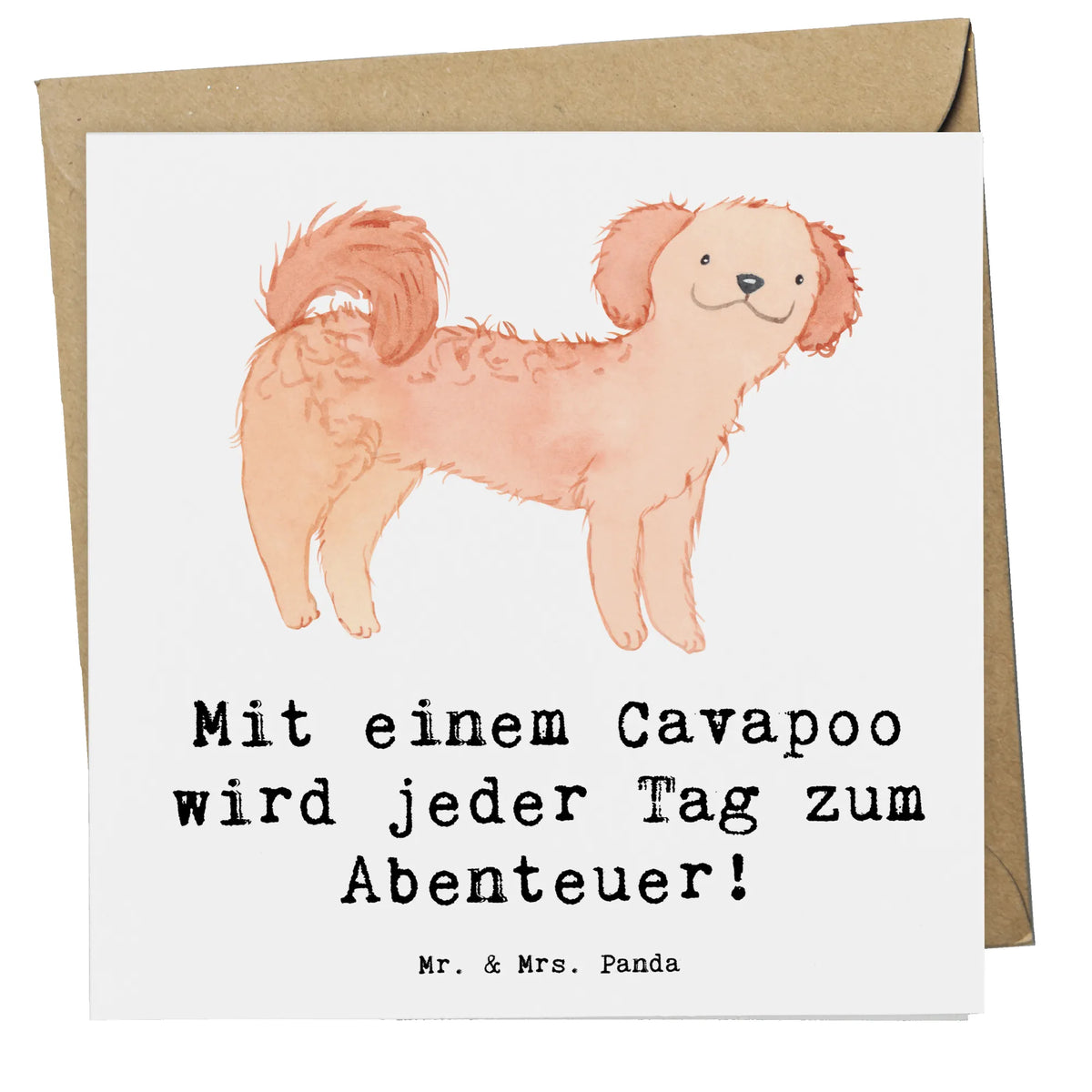 Deluxe Karte Cavapoo Abenteuer anlasskarte, faltkarte, doppelkarte, Grußkarte, Glückwunschkarte, Klappkarte, Geschenk, Schenken, Hund, Hunderasse, Rassehund, Hundebesitzer, Tierfreund, Welpe