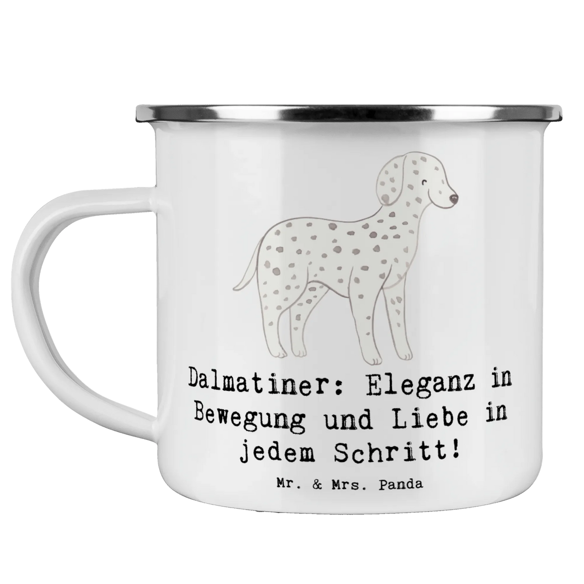 Enamel camping mug Dalmatiner: Eleganz in Bewegung und Liebe in jedem Schritt! gift, animal lover, giving, dog breed, purebred dog, dog owner, puppy