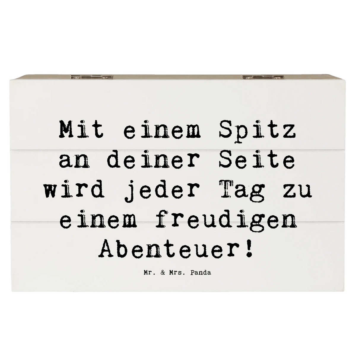 Wooden chest Saying Mit einem Spitz an deiner Seite wird jeder Tag zu einem freudigen Abenteuer! giving, puppy, gift, dog owner, purebred dog, dog breed, animal lover
