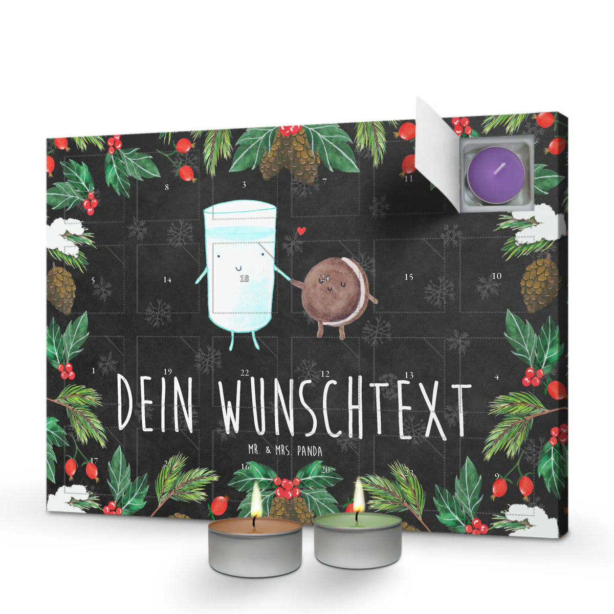 Personalisierter Duftkerzen Adventskalender Milch Keks