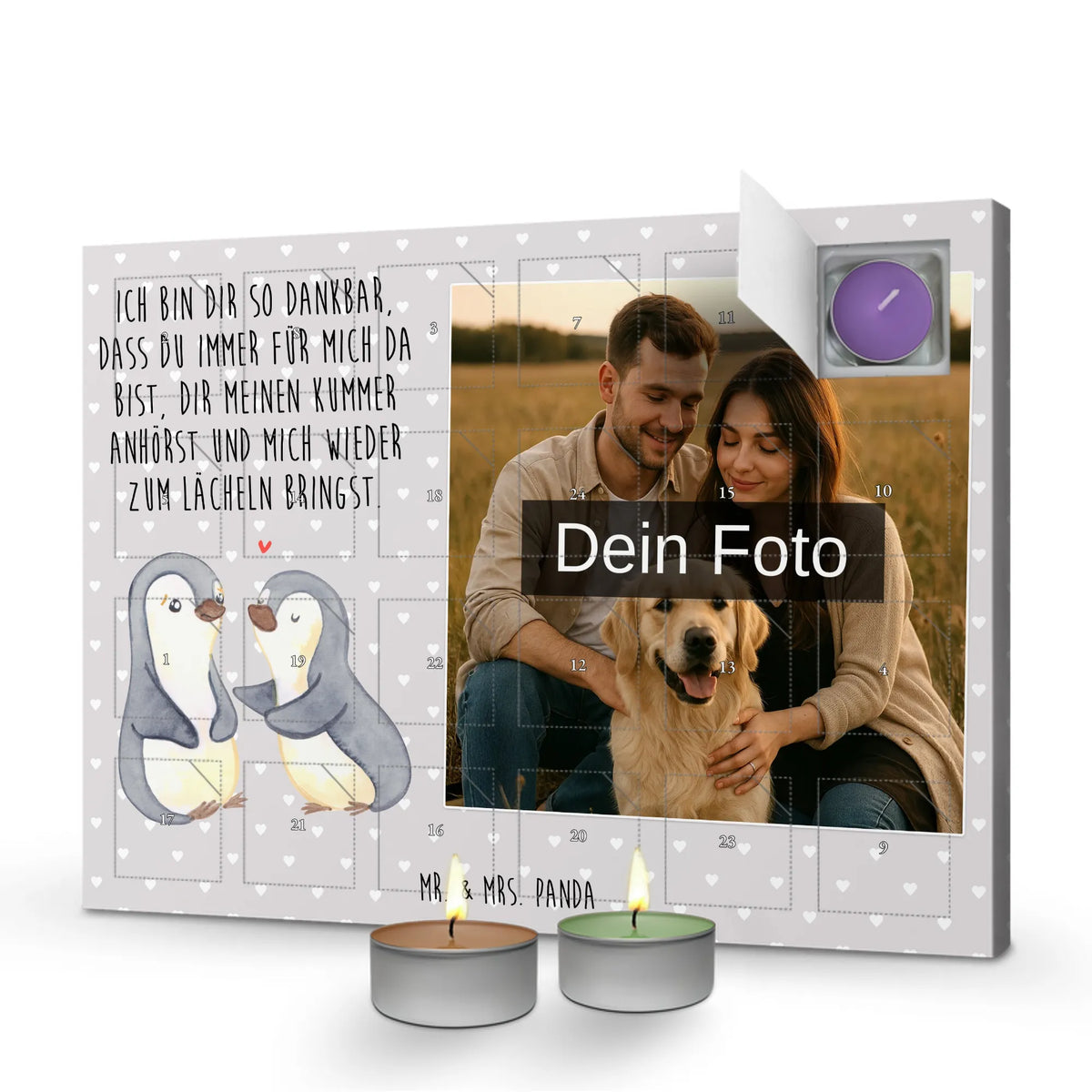  pingwiny pocieszyć Personalisierter Duftkerzen Foto Adventskalender, Freundin, Jahrestag, Verlobung, Liebesgeschenk, Ehefrau, Heiratsantrag, Heiraten, Hocheitstag, Freund, Ehemann, Partner, Liebe, Geschenk für Freundin, für Männer, Mitbringsel, Liebesbeweis, Geschenk für Partner, Valentinstag, Geschenk für Frauen, Hochzeitstag, für Ehemann