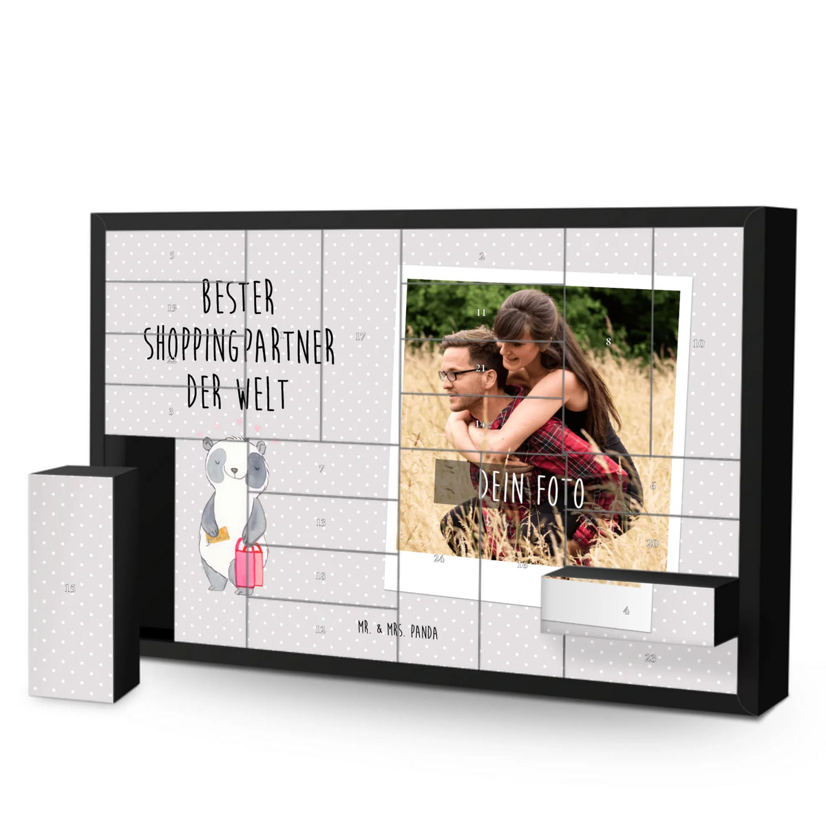 Personalisierter Befüllbarer Foto Adventskalender Panda Bester Shoppingpartner der Welt Personalisierter Befüllbarer Foto Adventskalender, Personalisierter Adventskalender, Adventskalender mit Eigenem Bild, Adventskalender mit Foto, Adventskalender Eigenes Foto, Foto Adventskalender, Weihnachtskalender mit Foto, Geschenkidee, Geschenk, Schenken, Mitbringsel, Geburtstag, Geburtstagsgeschenk, für, Danke, Dankeschön, Bedanken, Freude machen, Geschenktipp, Bff, Shoppingpartner, Bester, Freundin, Shoppen, Einkaufen, Freund, Shopping-Queen, Partner, Queen, Begleitung, Shopping