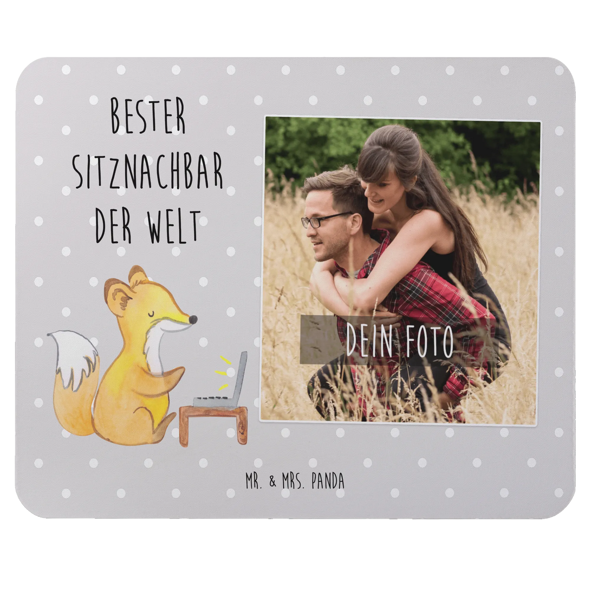Personalized Photo Mousepad Fox Best seat neighbor in the world gift, birthday, gift idea, birthday present, giving, thank you, for, make you happy, gift tip, university, fellow student, chair neighbor, Seat neighbor, school, table neighbor, neighbor, classmate, college