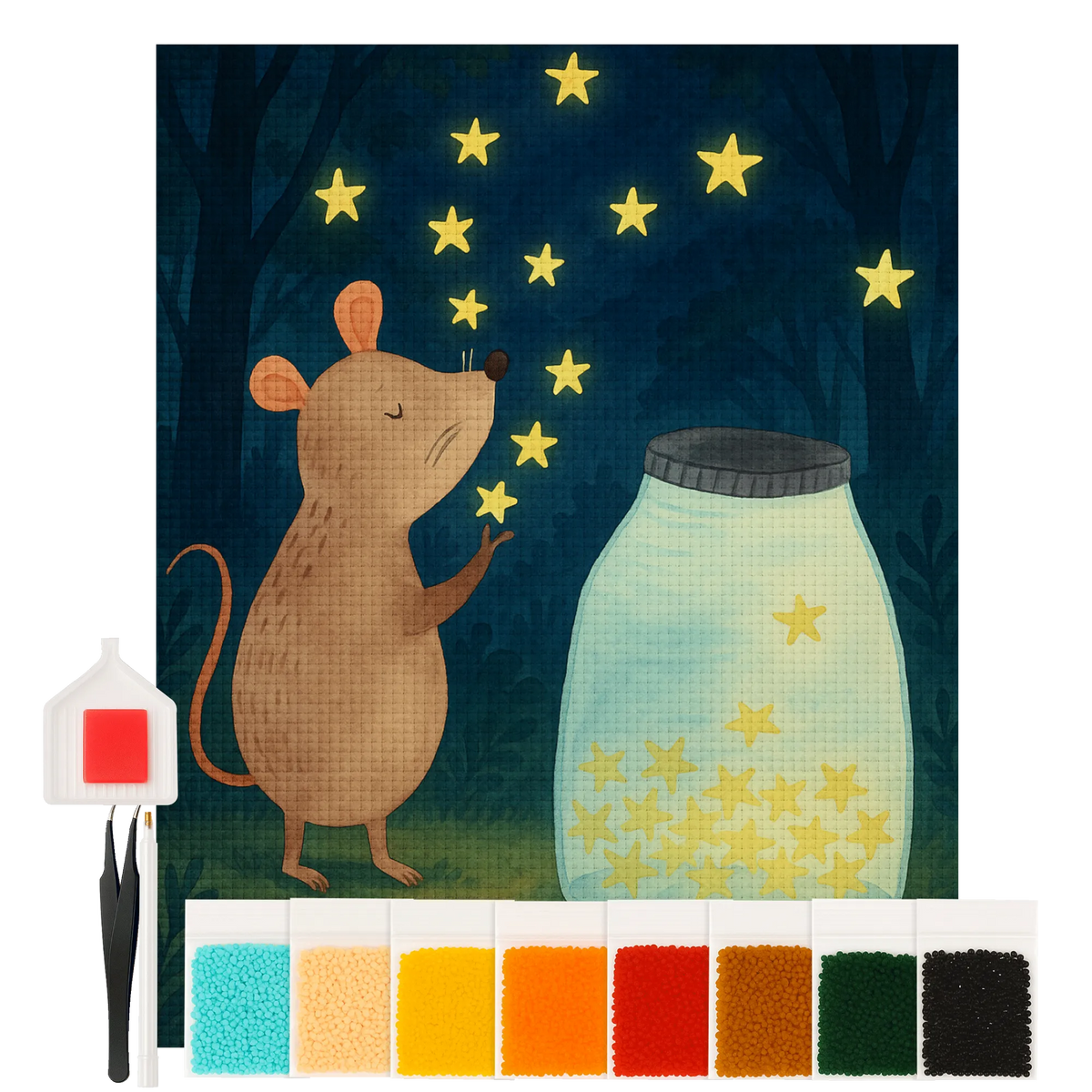 Diamond Painting Mouse Stars Design