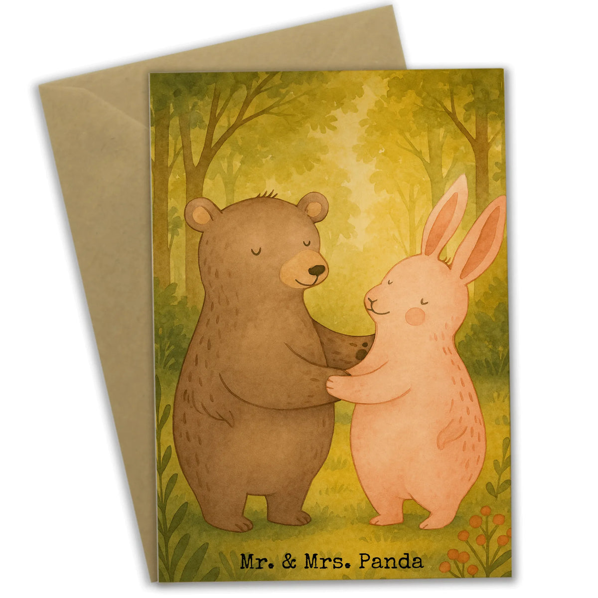 Grußkarte Bär und Hase Umarmen Design valentinstagskarte, abiturkarte, genesungskarte, hochzeitskarten, vatertagskarte, Glückwunschkarte, osterkarte, einladungskarten, weihnachtskarten, Grußkarte, babykarte, Motivkarte, Beileidskarte, Klappkarte, spruchkarte, dankeskarten, kommunionskarte, jubiläumskarte, glückwunschkarten, neujahrskarte, Grußkarten, osterkarten, firmungskarte, Freund, Liebe, Liebesgeschenk, Jahrestag, Verlobung, Partner, Ehemann, Ehefrau, Heiraten, Heiratsantrag, Hocheitstag, Freundin, Bär, Bärchen, Hase, Freunde, Best Friends, Bester Freund