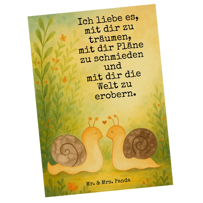 Postkarte Schnecken Liebe Design