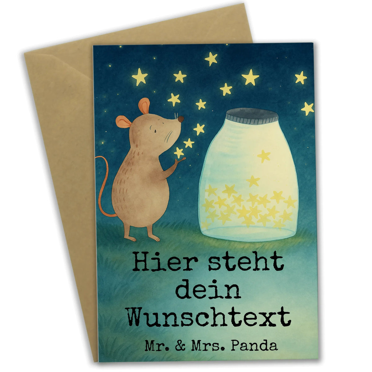 Personalisierte Grußkarte Maus Sterne Design