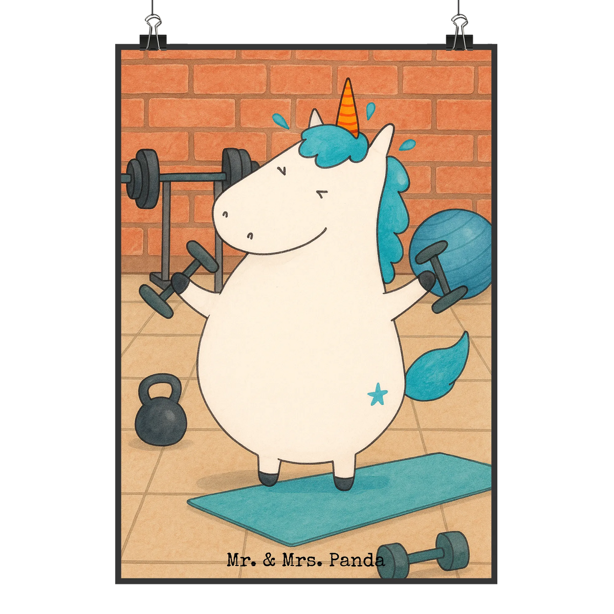 Bild Einhorn Fitness Design Deko Poster, Wandbild, Kunstdruck, Poster, kunstdruck poster, Wanddeko Bild, wandkunst, kunstposter, Bild, grafikposter, Panda Poster, typografie poster, Wandschmuck, Deko Bild, wanddeko, Wanddekoration, Plakat, Posterdruck, Mr. & Mrs. Panda Poster, Design Poster, wanddruck, drucke, Designposter, Wandposter, Unicorn, Einhörner, Einhorn, Einhorn Deko, Fitness, Sport, Geräte, Pumpen, Gym, Fitnessstudio, Diät, Sixpack, Abnehmen