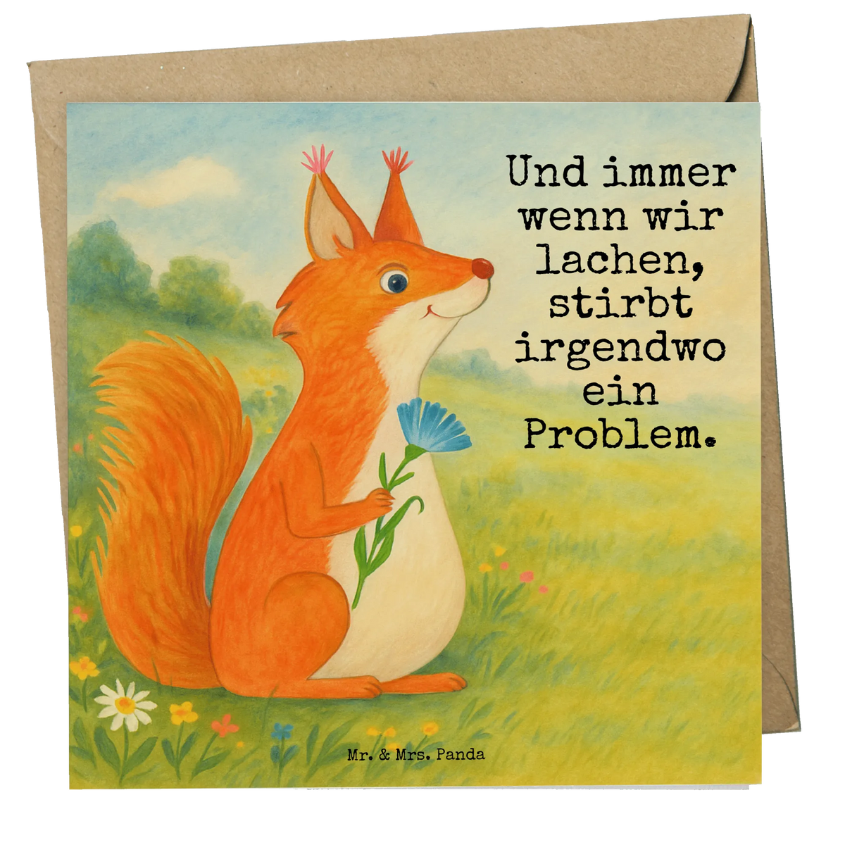 Deluxe Karte Eichhörnchen Blume Design Grußkarte, Klappkarte, anlasskarte, doppelkarte, Glückwunschkarte, faltkarte, Lustige Sprüche, Tiere, Tiermotive, Gute Laune, glücklich Spruch, Motivation Bilder, Motivation Sprüche, Spruch Positiv, Lachen, Eichhorn, Eichhörnchen, Spruch Deko, Spaß