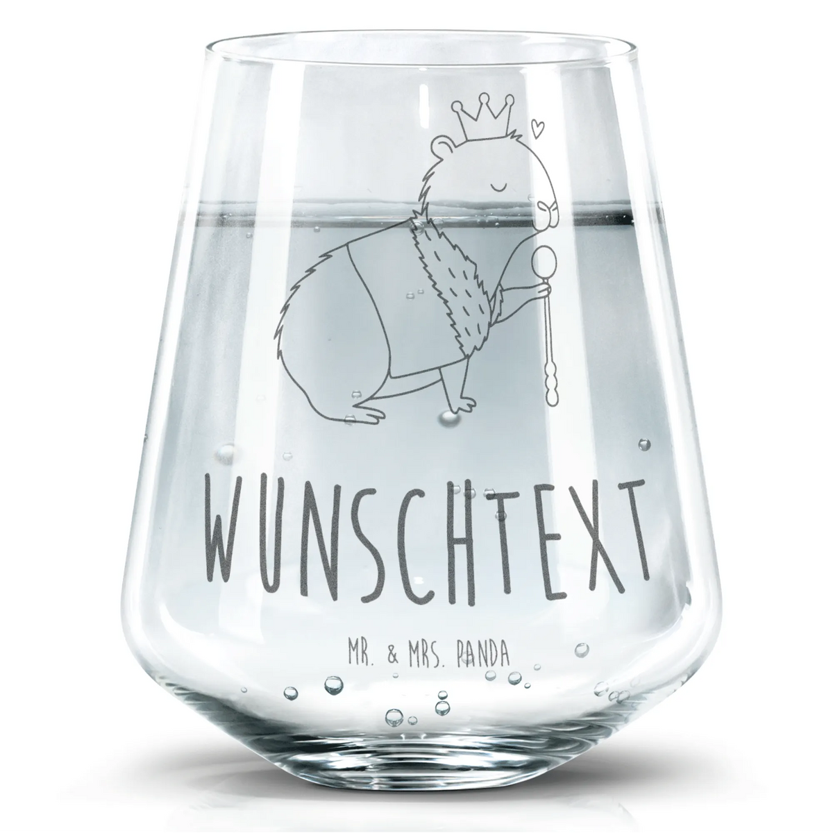 Personalized Drinking Glass Capybara King small animals, cute, funny, cute animal motives, hand drawn, small world, funny sayings, good mood, happy, gifts, gift ideas, special gifts, animal lover, card