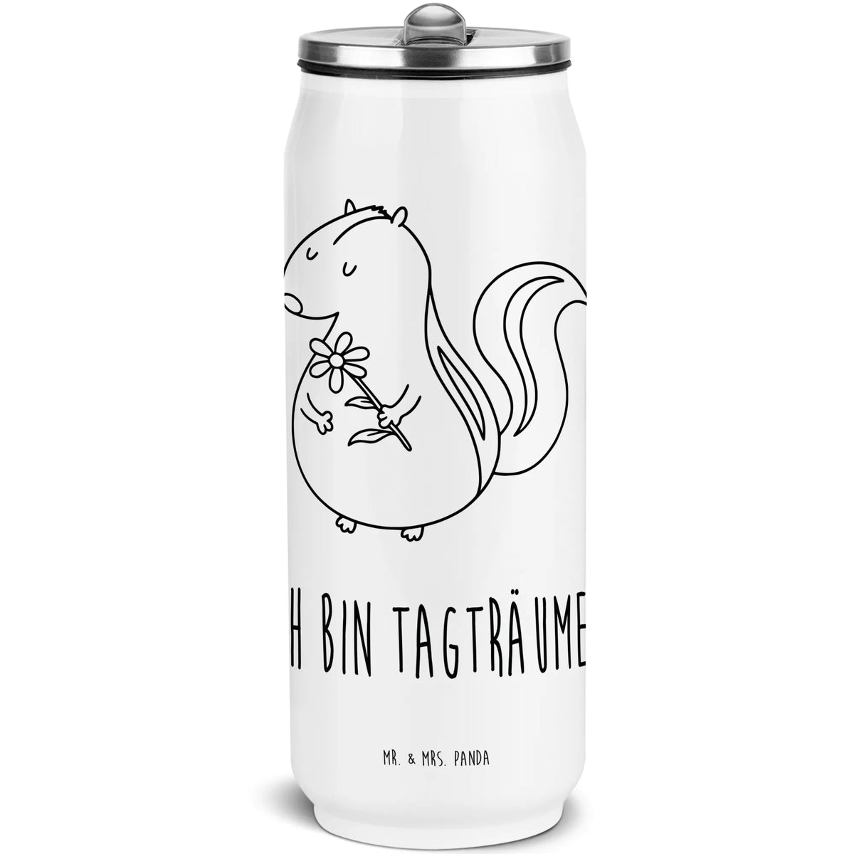 Getränkedosen Trinkflasche Stinktier Blume Trinkflasche Für Reisen, Trinkflasche, Isolierte Trinkflasche, sport trinkflasche, Dosenflasche, Getränkeflasche, wander trinkflasche, Thermodose, Schul Trinkflasche, Edelstahlflasche, Edelstahl Thermoflasche, outdoor trinkflasche, Getränkedose, Edelstahl Trinkflasche, Dose Für Getränke, Trinkflasche mit Trinkhalm, Kühlflasche, Wasserflasche, Thermoflasche, Thermosflasche, Mehrwegdose, Warmhalteflasche, reise trinkflasche, Outdoorflasche, Isolierflasche, Sportflasche, Stinktier, Skunk, Stinki, Stinker, Träume, Verträumt, Raubtier, Tagträumer, Wildtier, Dreams