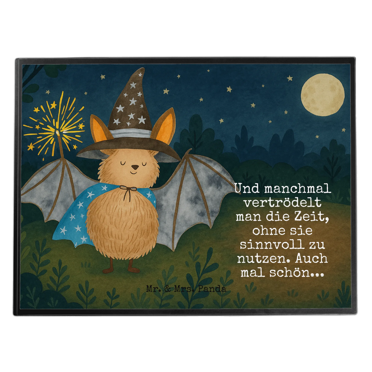 Desk pad bat wizard Design card, gift ideas, gifts, small animals, cute, cute animal motives, hand drawn, funny sayings, good mood, special gifts, animal lover, women, magicians, get in, Bats, sorcerers