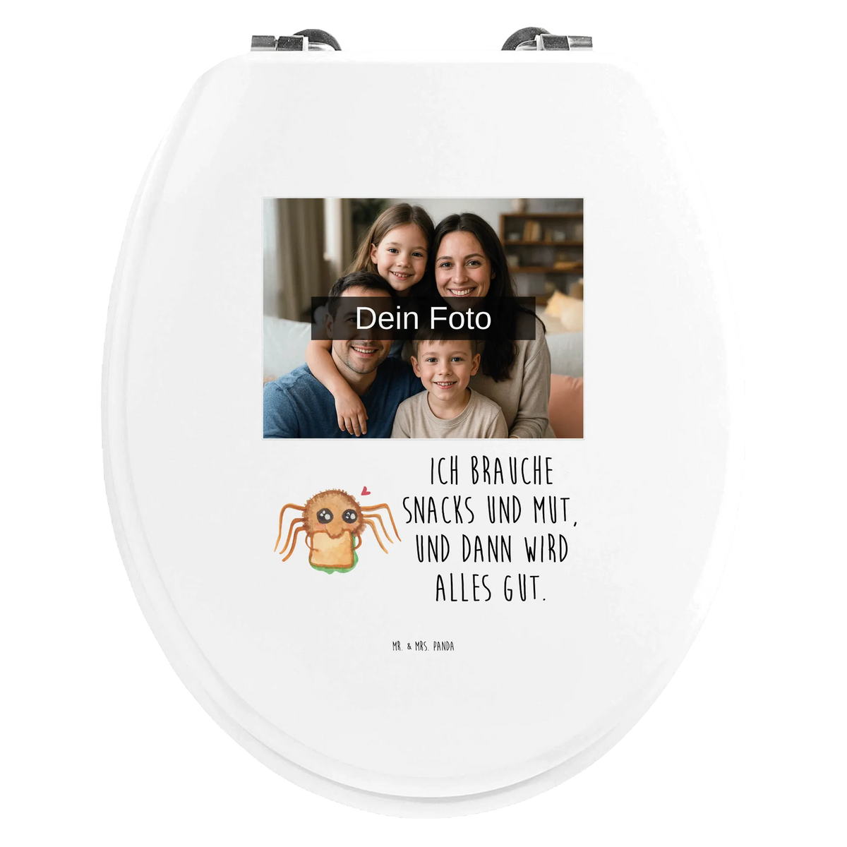 Personalisierter Foto WC Sitz Motiv Spinne Agathe Sandwich Design Toilettendeckel mit Namen, Personalisierter Toilettendeckel mit Foto, Personalisierte Klobrille, Personalisierter WC-Sitz, Personalisierter Klodeckel, WC Sitz mit Namen, Spinne Agathe, Spinne, Agathe, Videos, Merchandise, Lebensfreude, Hungrig, Glück, Alles wird gut, Verfressen, Mut, Hunger