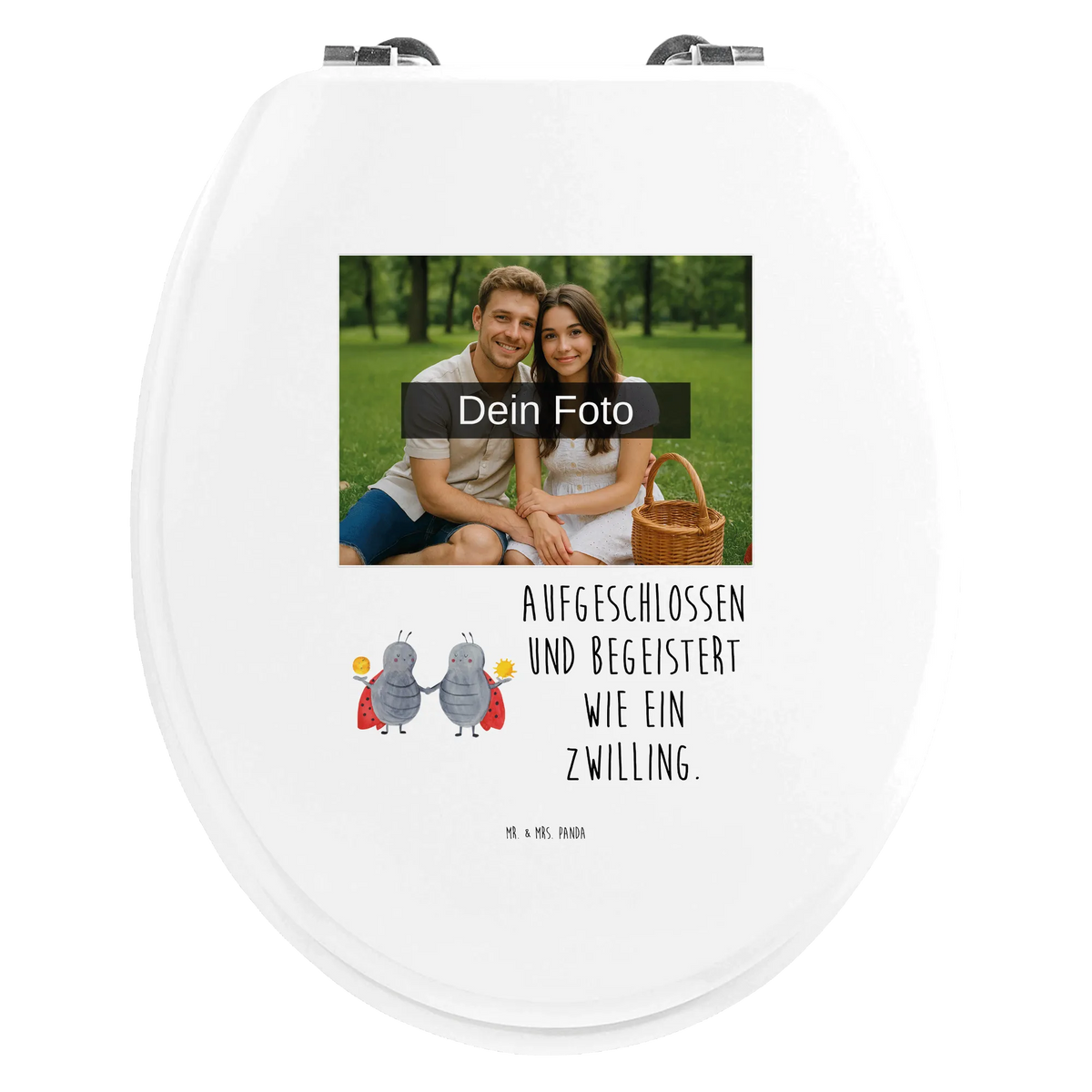Personalisierter Foto WC Sitz Motiv Sternzeichen Zwilling Design Personalisierter Klodeckel, Personalisierter WC-Sitz, Personalisierter Toilettendeckel mit Foto, Personalisierte Klobrille, Toilettendeckel mit Namen, WC Sitz mit Namen, Tierkreiszeichen, Sternzeichen, Horoskop, Astrologie, Aszendent, Geschenk Mai, Zwillinge, Zwillingsbruder, Geburtstag Mai, Zwilling Sternzeichen, Geschenk Juni, Zwilling Geschenk, Glückskäfer, Marienkäfer, Zwillingsschwester