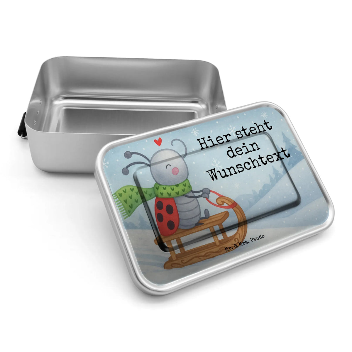 Personalisierte Metall Brotdose Smörle Rodeln Design Brotdose, Brotbox mit Namen, Brotdose mit Namen, Geschenk mit Namen, Brotbox, Advent, Heiligabend, Winter, Wintermotiv, Weihnachtsdeko, Nikolaus, Weihnachten, Marzipan, Schlittenfahren, Smörle
