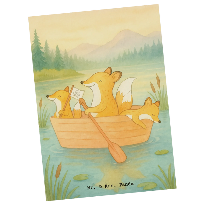 Postcard Fox Canoeing Design