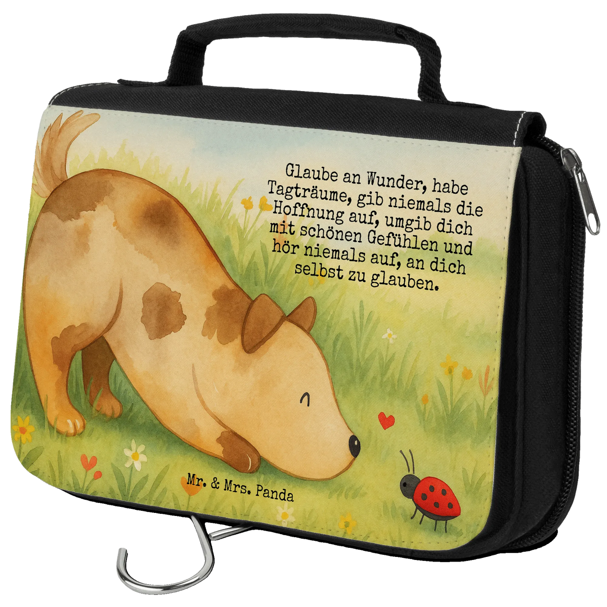 Kulturbeutel Hund Marienkäfer Design kulturtäschchen, Kulturbeutel, beauty case, duschbeutel, Reisebeutel, kosmetiktäschchen, Toilettentasche, Kosmetiktasche, Necessaire, hygienebeutel, Kulturtasche, badtasche, Kosmetikbeutel, Make-Up Tasche, Waschtasche, beautycase, Reise-Kulturtasche, Schminkbeutel, hygienetasche, Waschbeutel, Schminktasche, Sprüche, Hund, Hunderasse, Hundebesitzer, Hundemotiv, Haustier, Tierliebhaber, Mischling, Mischlinghund, Hunde, Marienkäfer, Hundespruch