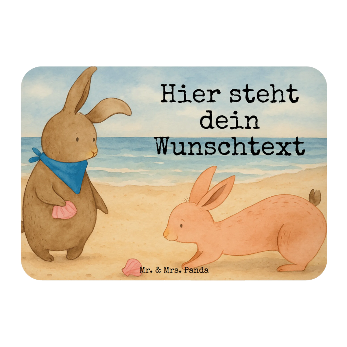 Personalized Magnet Bunnies with seashell Design Family, Father's Day, Mother's Day, brother, sister, Mom, Dad, sea, collecting shells, best friends, girlfriends, rabbits, BFF, shells, best friend, girlfriend