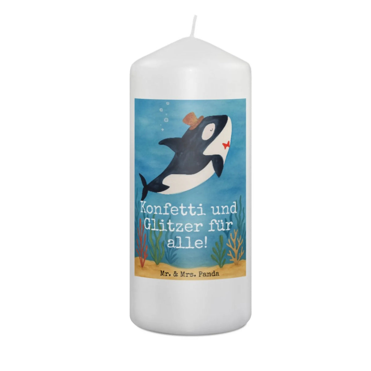 Kerze Orca Zylinder Design Stumpenkerze, Wachskerze, Kerze, Blockkerze, Erinnerungslicht, Erinnerungskerze, Bedruckte Kerze, Zylinderkerze, Urlaub, Meerestiere, Meer, Fete, Fest, Glitter, Narwal, Orca, Feier, Glückwunsch, Konfetti, Geburtstag, Glitzer