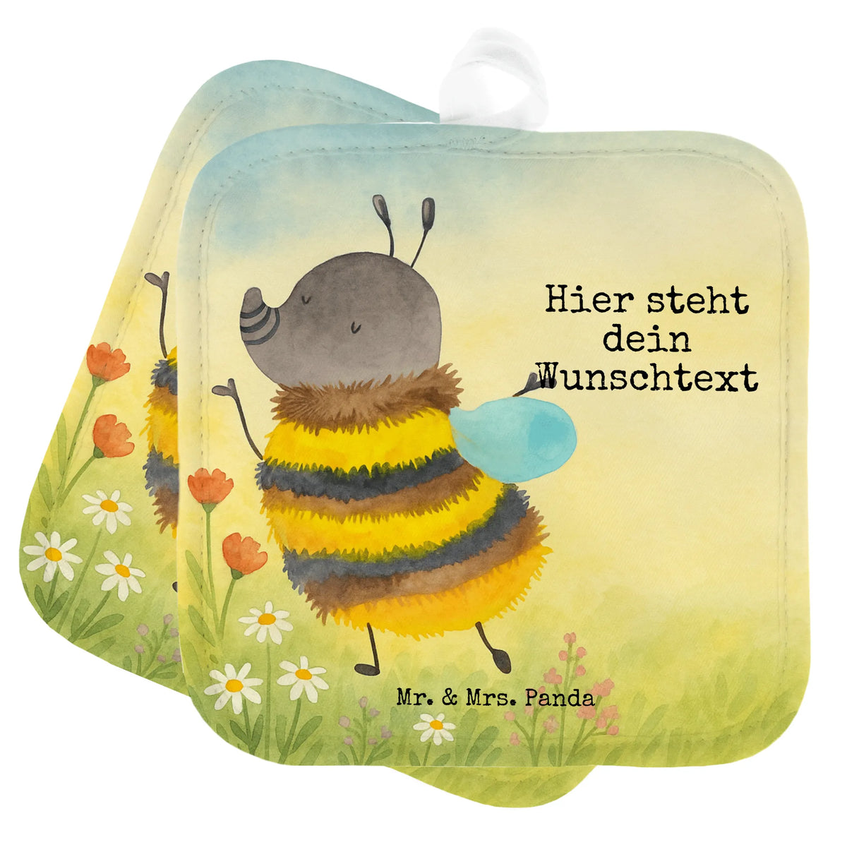 Personalised pot holder bumblebee fluffy Design card, gift ideas, gifts, small animals, cute, cute animal motives, hand drawn, funny sayings, good mood, special gifts, animal lover, Fluffy, Nature, Bumblebee, Flower