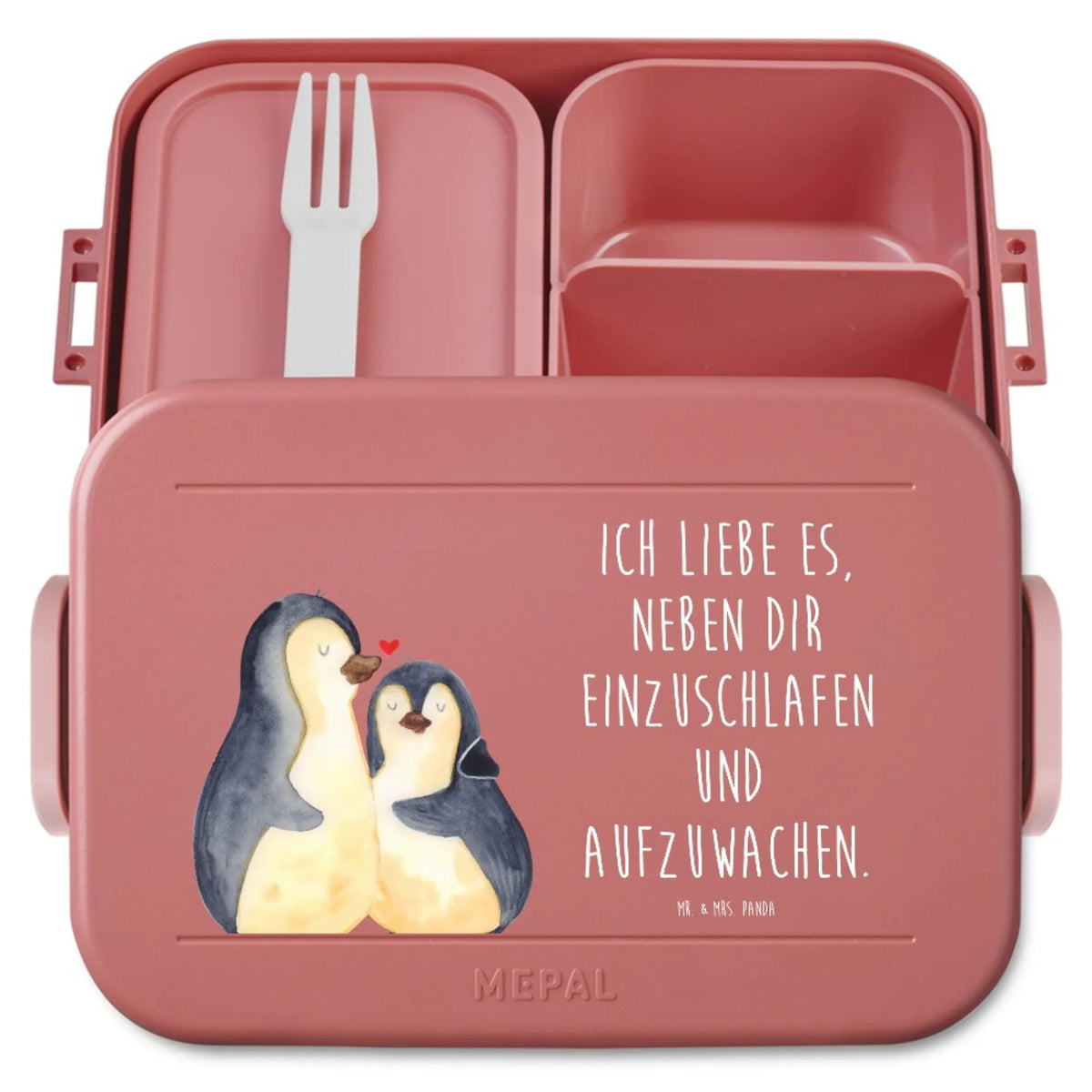 MEPAL Bentobox Pinguine Einschlafen Motiv Essensbehälter, Bento Box, Snackbox, Frischhaltedose, Essensbox, Meal Prep Box, Lebensmittelbehälter, Jausenbox, Bentobox, Bento-Brotdose, Vesperbox, Snackdose, Lunchbox, Freundin, Freund, Liebe, Liebesgeschenk, Jahrestag, Verlobung, Partner, Ehemann, Ehefrau, Heiraten, Heiratsantrag, Hocheitstag, Hochzeitstag, für Männer, Geschenk für Partner, Valentinstag, für Ehemann, Geschenk für Freundin, Liebesbeweis, Geschenk für Frauen, Mitbringsel