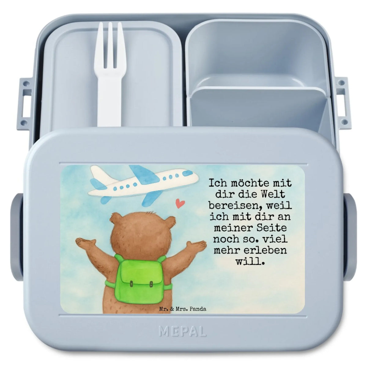 MEPAL Bentobox Bär Flugzeug Design Meal Prep Box, Lebensmittelbehälter, Snackbox, Frischhaltedose, Bento-Brotdose, Jausenbox, Vesperbox, Bento Box, Essensbehälter, Snackdose, Essensbox, Bentobox, Lunchbox, Freundin, Freund, Liebe, Liebesgeschenk, Jahrestag, Verlobung, Partner, Ehemann, Ehefrau, Heiraten, Heiratsantrag, Hocheitstag, Geschenk für Freundin, Geschenk für Partner, für Männer, Geschenk für Frauen, Hochzeitstag, für Ehemann, Valentinstag, Liebesbeweis, Mitbringsel