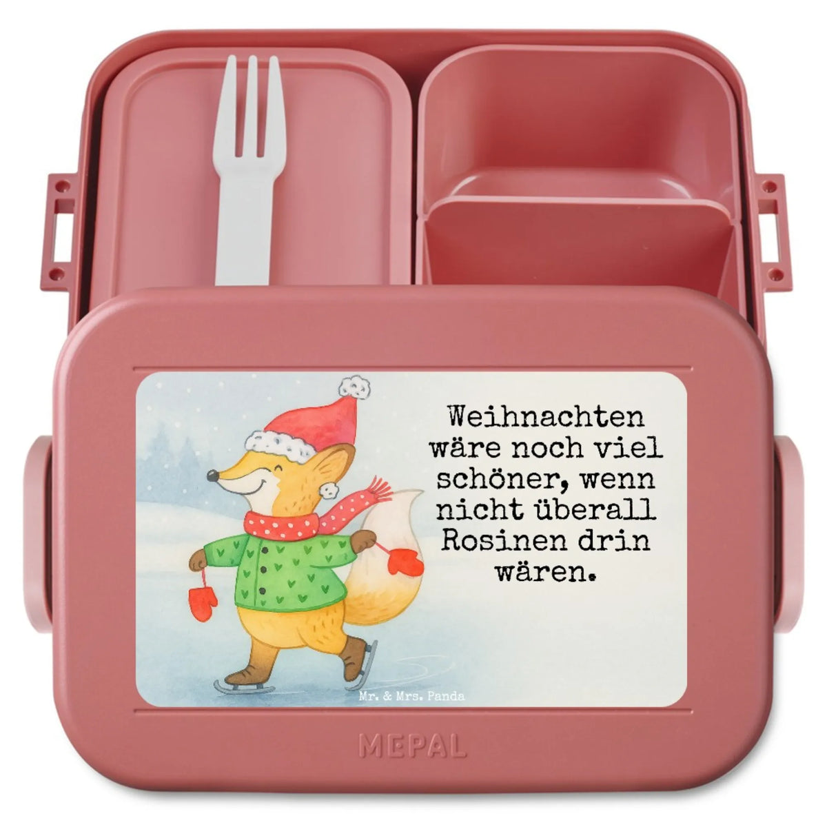MEPAL Bentobox Fuchs  Schlittschuhe Design Lunchbox, Bento-Brotdose, Essensbox, Meal Prep Box, Lebensmittelbehälter, Jausenbox, Frischhaltedose, Bentobox, Essensbehälter, Vesperbox, Snackdose, Bento Box, Snackbox, Weihnachten, Winter, Weihnachtsdeko, Nikolaus, Advent, Heiligabend, Wintermotiv, Tannenbaum, Weihnachtsmann, Weihnachtstage, Weihnachtszeit, Weihnachtsbaum