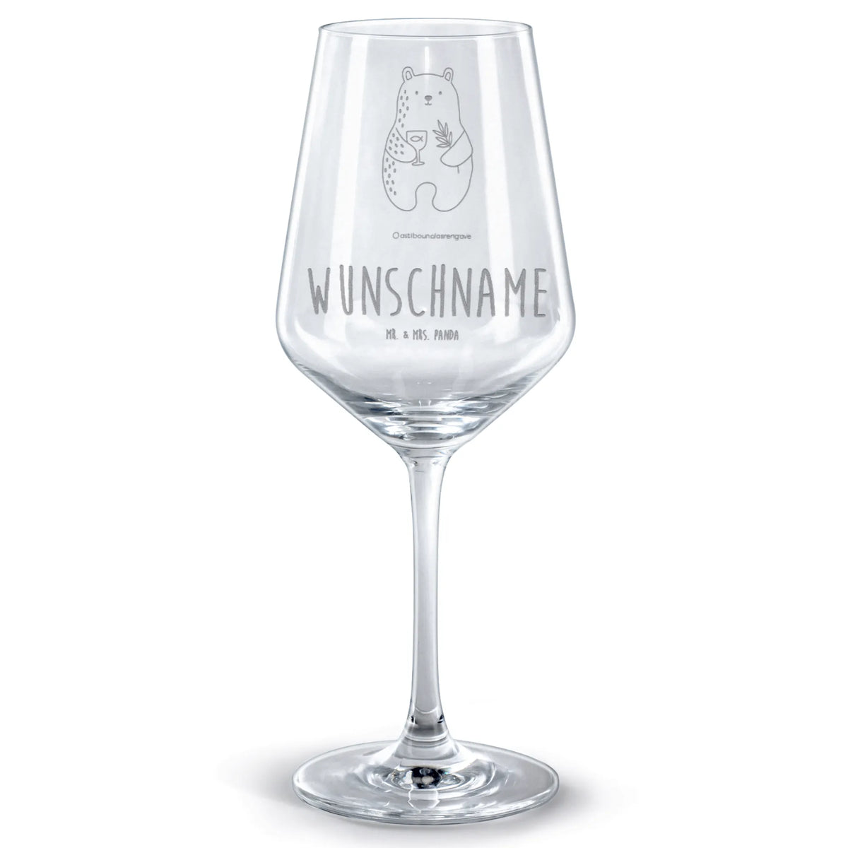 Personalizowany kieliszek do czerwonego wina niedźwiedź Bierzmowanie Niedźwiedź, Miś, Pluszowy miś