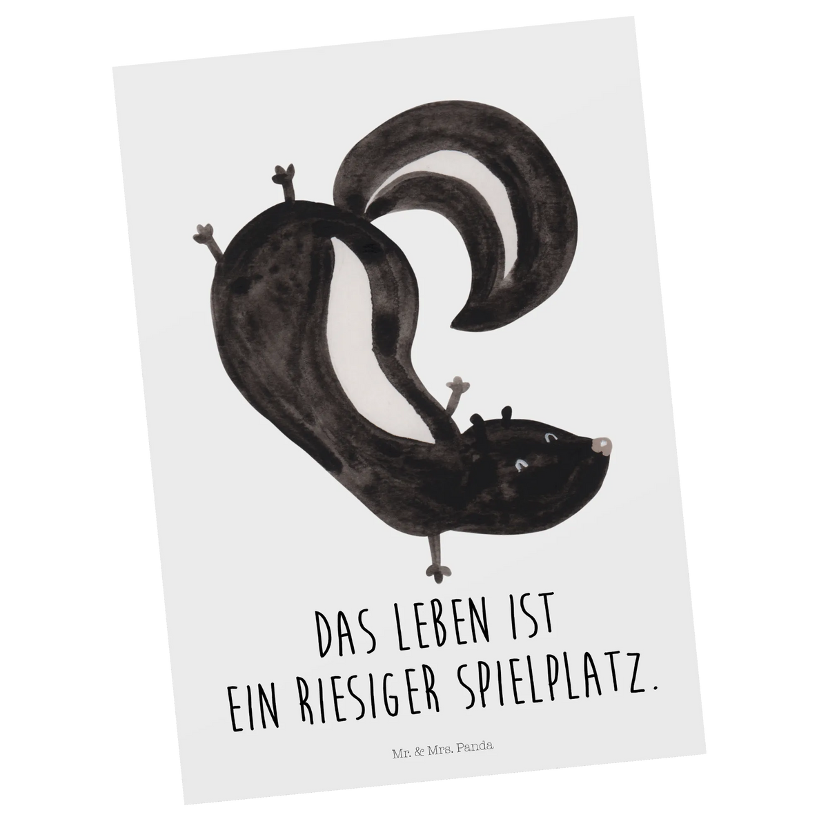 Postkarte Stinktier Handstand Grußkarte, Kunstkarten, spruchkarte, Ansichtskarten, Motivkarte, bildkarte, einzelkarte, Postkarten, Postkarte, Designkarte, kunstkarte, Ansichtskarte, Fotokarte, Stinktier, Skunk, Verpielt, Kind, Spielplatz, Stinker, Wildtier, Raubtier, Stinki