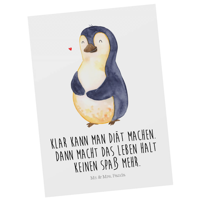Postkarte Pinguin Diät